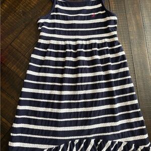 Nautica Navy and White Striped Casual Dress